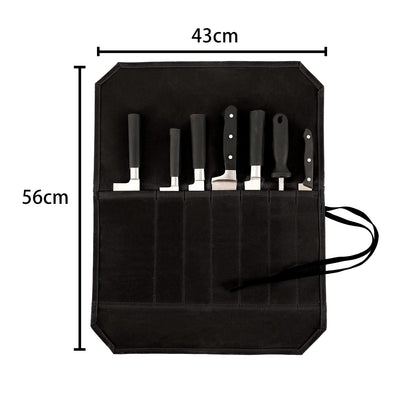 HERSENT Knife Roll,Chef’s Knife Roll Case,Knife Bag,Waxed Canvas Cutlery Knives Holders,Home Kitchen Cooking Tools And Utensils Wrap Bag Wallet,Multi-Purpose Brush Roll Bag,Travel Tool Roll Pouch