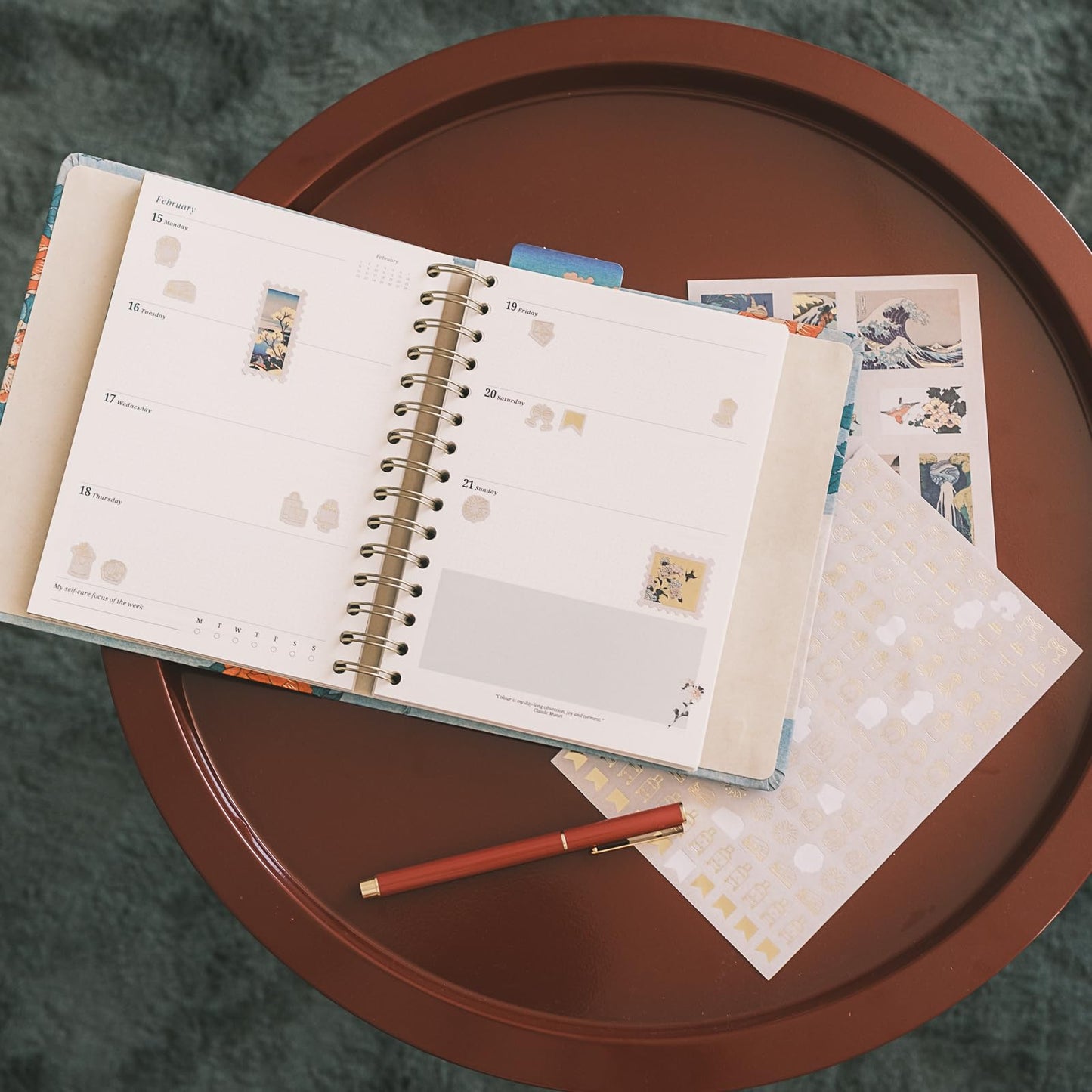 KOKONOTE Planner 2026-2027 Hokusai - Planner for Women 17 Month (Aug 26/ Dec 27) | Weekly & Monthly Academic Planner 2026-2027 | 6.4" x 7.9" | Hardcover Agenda 2026 | Thick paper 120 g/m²