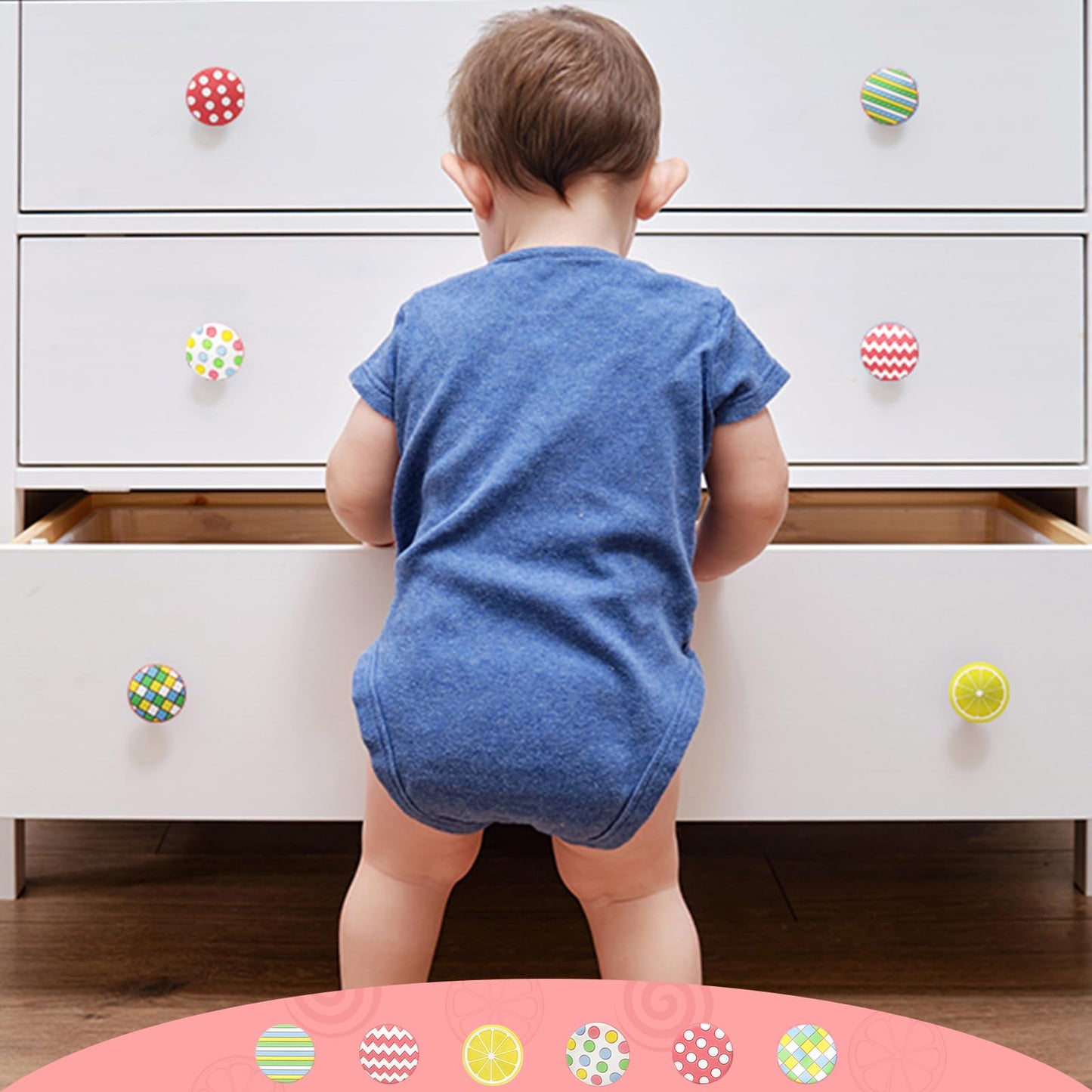 CcHhyyt 6pcs/Set Lollipop Cartoon Shape Soft Rubber Knobs Round Shape Knobs for Cabinet Handle pulls Drawer Knobs for Closets Organizer Box Bookcase