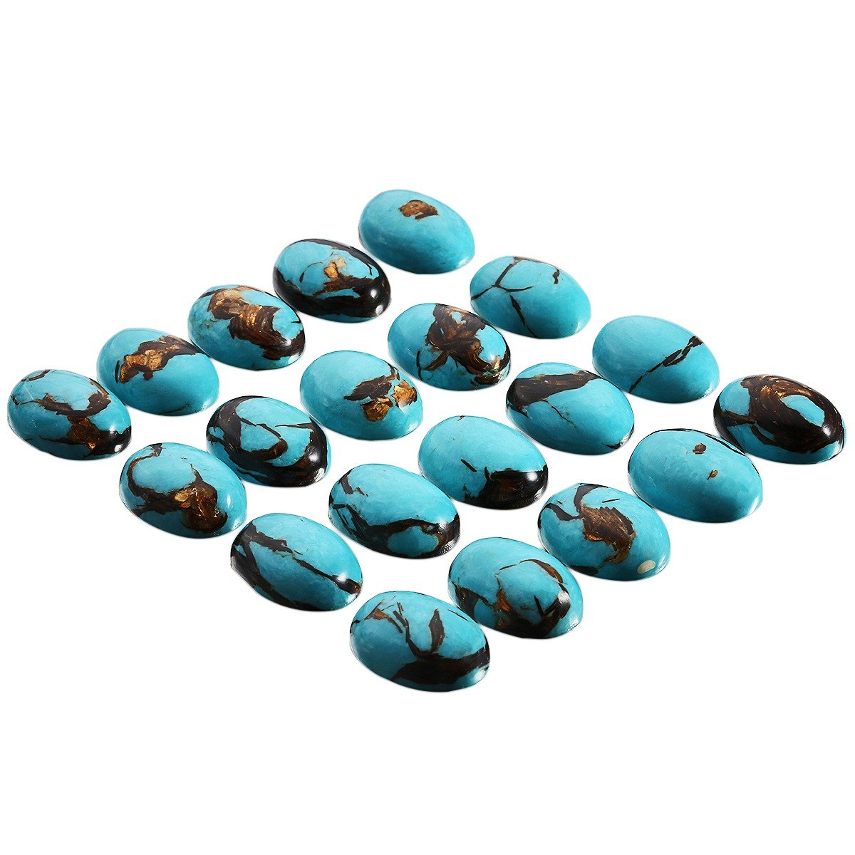 rockcloud 18x25mm Oval Cabochon Flatback Semi-precious Stones Sea Sediment Jasper for Jewelry Making Pack of 5