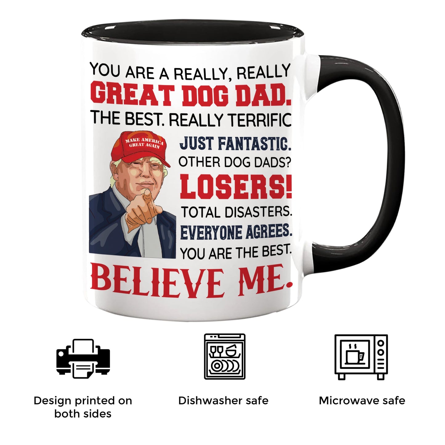Viberty Dog Dad Fathers Day Gift - Dog Dad Gifts For Men - DogFather Gifts - Pet Lover Owner, Fur Papa Present Idea - Christmas, Birthday Gifts for Pet Lovers - Ceramic Mug 11 Oz