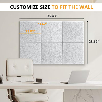 Thick Cork Board Tiles for Wall with Push Pins, Removable 36"x24"x0.47" Bulletin Board Sets, Magrowill 6 Packs Felt Panels Self-Adhesive Pin Board