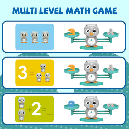 Snugzy Owl Balance Counting Toys, Number Counting Scale Games for Kids Cool Math Learning Games for Boys and Girls Preschool Kindergarten Learning STEM Montessori Educational Toys for 3+