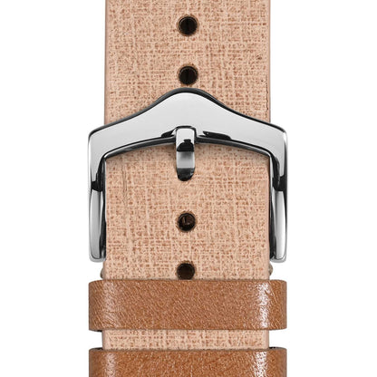 WOCCI 18mm Leather Watch Band, Full Grain Calfskin (Beige)