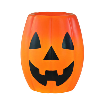 Mr. Halloween 18 in Jack-O-Lantern Candy Bowl with LED Lights, Blow Mold Trick or Treat Holder, Vintage Light Up Halloween Candy Dish