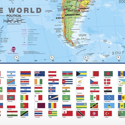 Giant World MegaMap, Large Wall Map (World Map with Flags - 23 x 33cm)