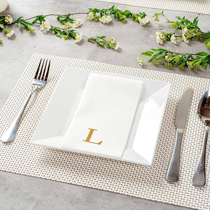 Luxenap 15.8 X 7.9 Inch Linen-Feel Guest Towels, 50 Lettered Hand Towels
