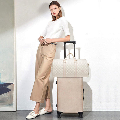 seyfocnia Convertible Carry on Garment Bag for Women, Garment Bags for Travel with Shoe Pouch 2 in 1 Hanging Suitcase Suit Bag for Women Travel Duffle Bag Garment Bag