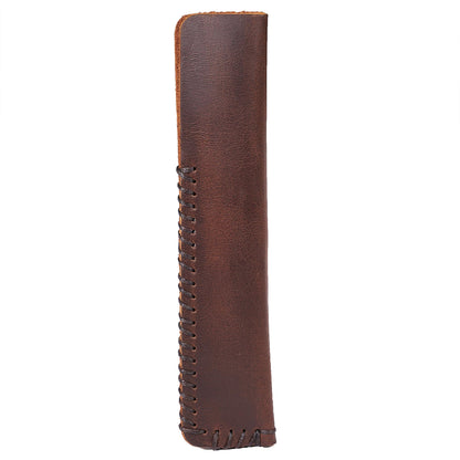 Handmade Genuine Leather Single Pen Case Fountain Pen Sleeve Holder Pouch Cover Vintage (Coffee)