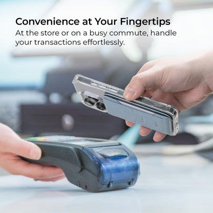 ergomi MagSafe Wallet Stand for iPhone 16/15/14/13/12, Magnetic Card Holder with Adjustable Multi-Angle Kickstand, Side-Opening Card Slot, Dual Magnetic Rings, – Blue