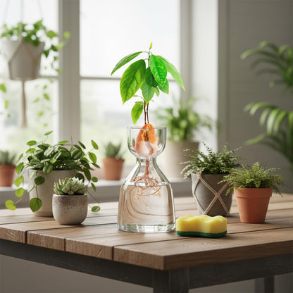 3 Pcs Acorn Vases Glass Avocado Vase Avocado Glass Vase for Growing, Hydroponics Terrariums Pot Deco Indoor Bulb Vasees Propagation Vases for Home Table Desk Indoor Decor Gardening Lover Gifts