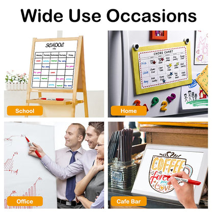 Shuttle Art Wet Erase Markers, 15 Pack Red 1mm Fine Tip Smudge-Free Markers, Use on Laminated Calendars, Overhead Projectors, Schedules, Whiteboards, Transparencies, Glass, Wipe with Water