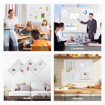 Large Cork Board for Walls 48"x36" |Cork Board Alternative| 12 Pack Felt Wall Tiles| Light Gray Bulletin Board with Removable Adhesive | Cork Boards Pinboard for Office Home Classroom，Light Gray