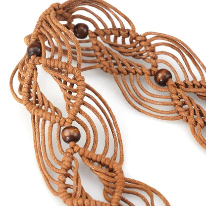 Suyi Boho Braid Belt for Women Bohemian Woven Waist Belts for Dress 170CM Brown 4