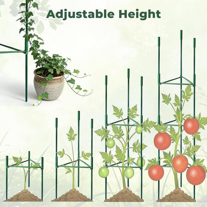 SDLDEER 8 Pack Tomato Cages for Garden, Up to 48in Adjustable Tomato Cage, Tomato Stakes Plant Cage for Garden Plant Support, Climbing Vegetables Plants Flowers