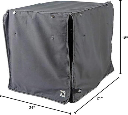 Molly Mutt I'm a Realist Dog Crate Cover, 100% Cotton Canvas Cover with 2 Roll-Up Panels, Ideal for Dog or Cat Crate, Durable, Washable, and Free of Harmful Chemicals, 24" x 18" x 21"