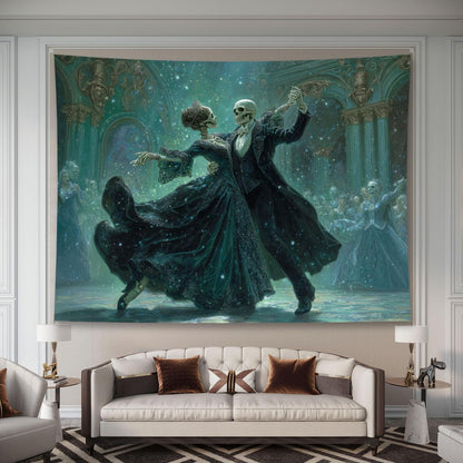 Liuzhouzai Romantic Skeleton Dancer Tapestry Wall Hanging Gothic Scary Personalized Background Living Room and Bedroom Wall Decoration 48 x 36 Inches