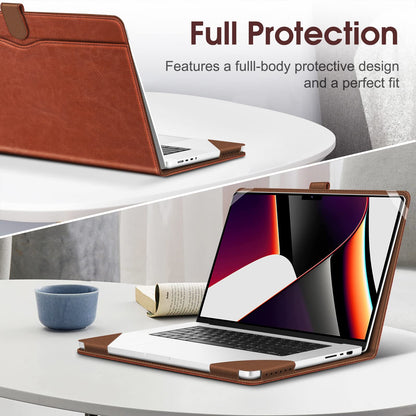 Fintie Sleeve Case for MacBook Pro 16 Inch Case A3428 A3429 A3403 A3186 A2991 A2780 A2485 A2141 (2019 2020 2021 2022 2023 2024 2026 Release), Premium PU Leather Protective Folio Book Cover, Brown