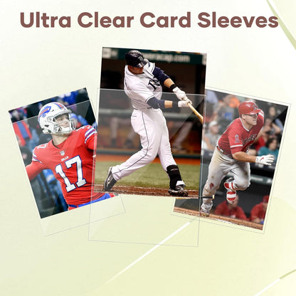 Mlikero 100 Count Card Sleeves, Clear Soft Trading Card Sleeves, Polypropylene (PP), Fit for MTG, TCG, Baseball, Football, Game Cards