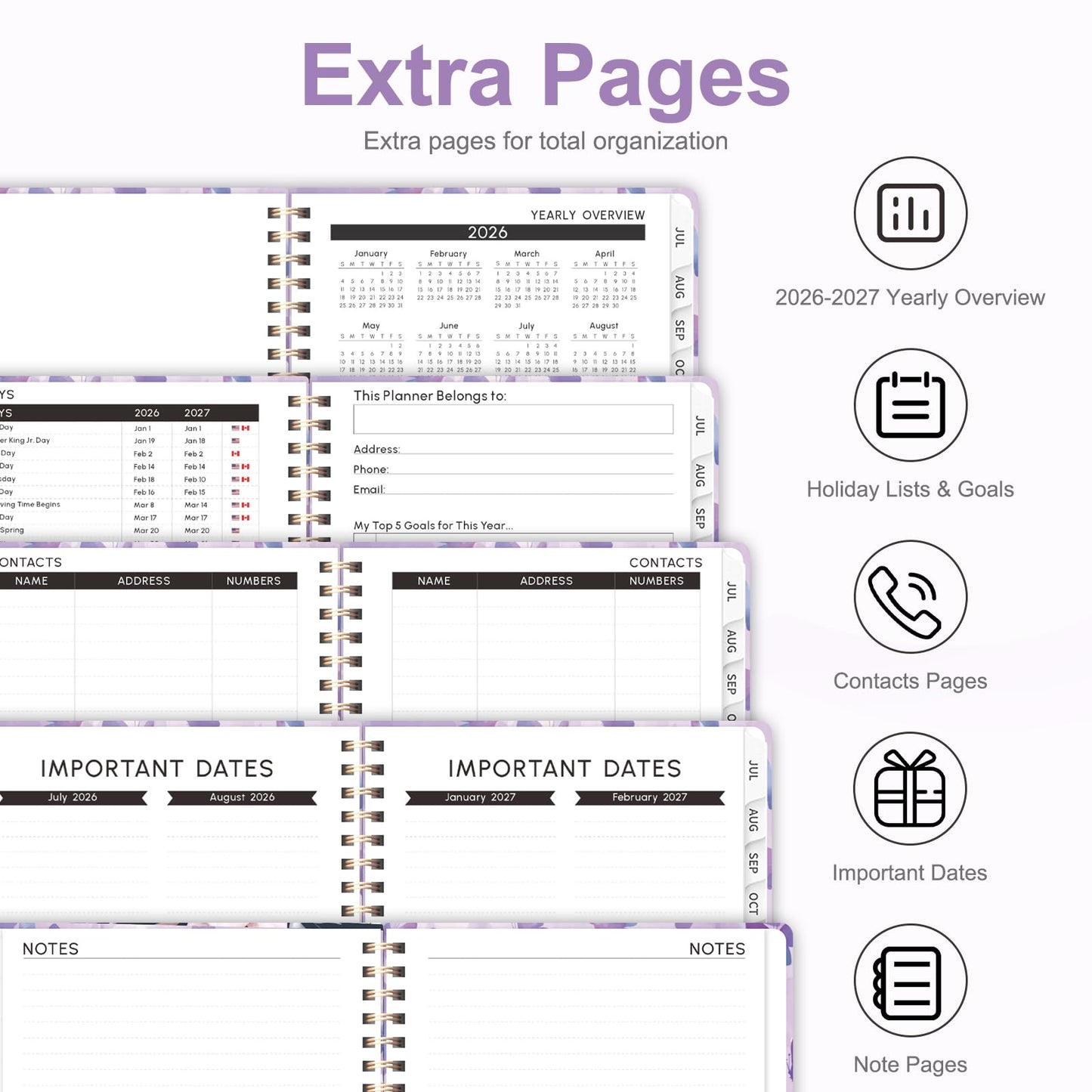 Planner 2026-2027, Weekly and Monthly Academic Planner, July 2026 - June 2027, Hardcover Calendar Agenda Book for School Year Planning, School Supplies for Teacher and Student, A5(6.3'' x 8.5'')