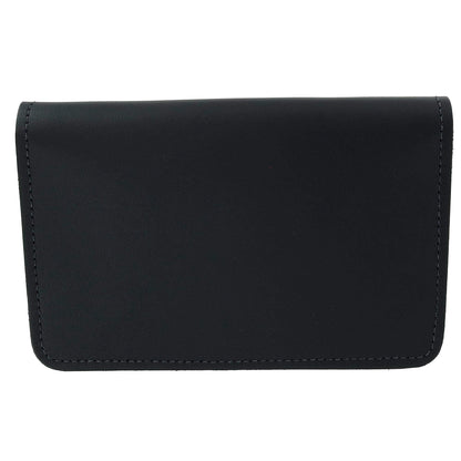 CTM Leather Top Stub Checkbook Cover Wallet, Black
