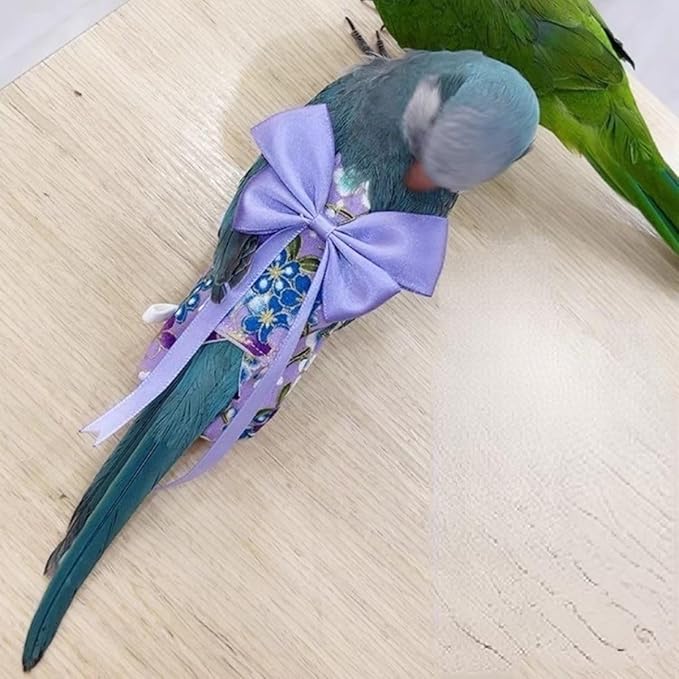 Bird Diaper Parrot Washable Diapers, Parrot Flight Suit, Reusable Nappies for Parakeet Cockatiel Mini Macaw Budgie Conure Lovebird (Beige,Pigeon)