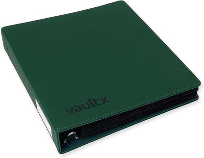 Vault X Slim Ring Binder, 540 Cards, fits 9 Pocket Pages, Exo-Tec Material, 3 D-Ring Folder, for Trading Cards (Green)