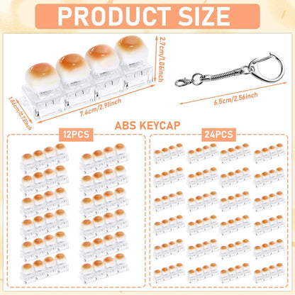 12 Pcs Keyboard Fidget Stress Relief Fidget Clicker Keyboards Set Caramel Bread Keyboard Decompression Button Stress Relief Gifts for Adults to Relieve Stresses Pass Time Party Favors