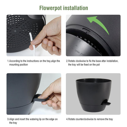 WSMKSZ 8 inch Self Watering Pots, 2 Pack Plastic Planters with Mesh Drainage Holes for Garden Plants and Flower, Plants Pots with Deep Reservoir for Indoor Outdoor Plants, Black