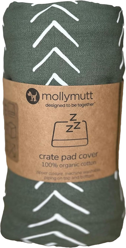 Molly Mutt Dog Crate Pad Cover, 100% Cotton Canvas Mat for Dog or Puppy Crate Bed, Durable, Washable, and Free of Harmful Chemicals, Pre-Shrunk, 36"x24"x2.5", Forever Young
