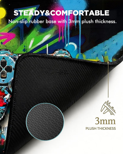 GooodiderX Mouse Pad, Game Mousepad, Large Size 31.5x11.8in, Mouse Pads with Stitched Edge & Rubber Non-Slip Bottom, Designed for Gaming, Home, Office (Game Console)