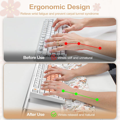 AnyShock 2 in 1 Acrylic Computer Keyboard Holder with Soft Wrist Rest, Butterfly Keyboard Wrist Pad, 3-Level Height Adjustment for Ergonomic Typing, Wrist Rests for Office (White)