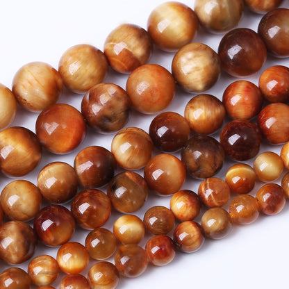 90PCS 4MM Warm Sun Colors Tiger Eye Stone Beads Natural Gemstone Bead Crystal Healing Energy Jewelry Making DIY 18 inches