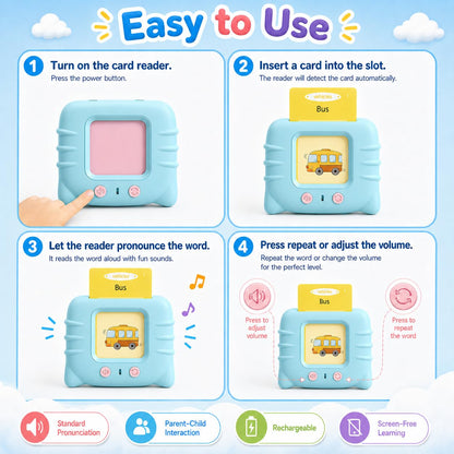 Talking Flash Cards for Toddlers 1 2 3 4 5 Year Olds, 224 Sight Words Montessori Language Learning Toys, Pocket Speech Therapy & Autism Sensory Toy, Educational Toddler Toys Gifts