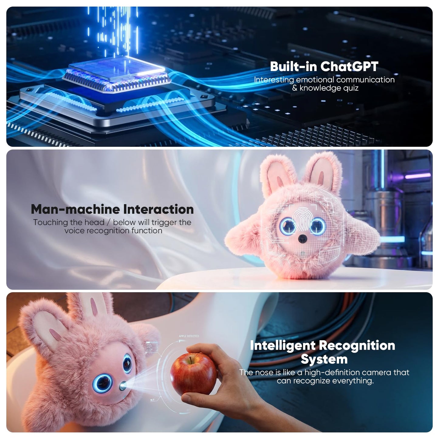 CVCBSER Smart Ai Companion Robot Cute Pet, Desk Robot Voice Chat gpt Emotional Interaction, Richness Expressiveness Ai Pet Robot for Adults Chat (Pink Face)