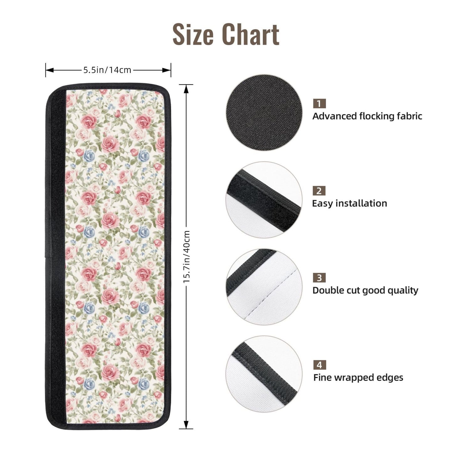 DADABULIU Refrigerator Handle Covers Flower Boho Rose Floral 2 Pack Fridge Door Handle Cover, Kitchen Appliance Handle Protector for Dishwasher, Oven, Microwave, Fits 3.5 to 4.3 Inch Circumference