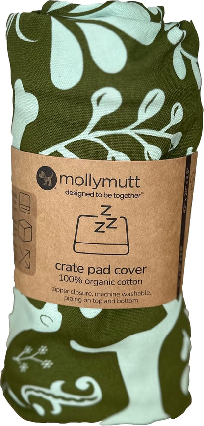 Molly Mutt Dog Crate Pad Cover, GOTS-Certified 100% Organic Cotton Canvas Mat for Dog or Puppy Crate Bed, Durable, Washable & Free of Harmful Chemicals, Pre-Shrunk, 48"x30"x2.5", Amarillo by Morning