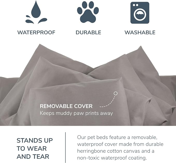 Naturepedic Organic Large Pet Bed - Super Plush Dog & Cat Beds - Ultra Supportive Dog Bed Mat - Ideal Pet Bed with No Polyurethane Foam - 35" x 22" x 4"