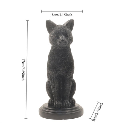 Gothic Black Cat Candle Holder Statue,Resin Cat Candlestick Holder,Halloween Gothic Tabletop Decor for Home,Dining Table & Party,Witchy Cat Figurine Gift (cat)