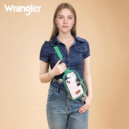 Wrangler Crossbody Clear Sling Bags for Women Stadium Approved Cross Body Purse for Sports Events Concerts