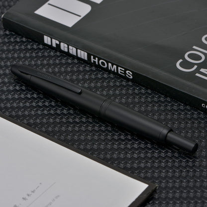 Jinhao 10 Press Fountain Pen with Box, Matte Black Retractable Extra Fine Nib with Ink Converter Set (Clip Version)