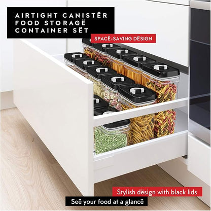 DWËLLZA KITCHEN Airtight Food Storage Containers with Lids – 4 Piece Set Air Tight Kitchen Storage Containers Clear Pantry Organization and Storage Set BPA-Free - Keeps your Food Fresh & Dry