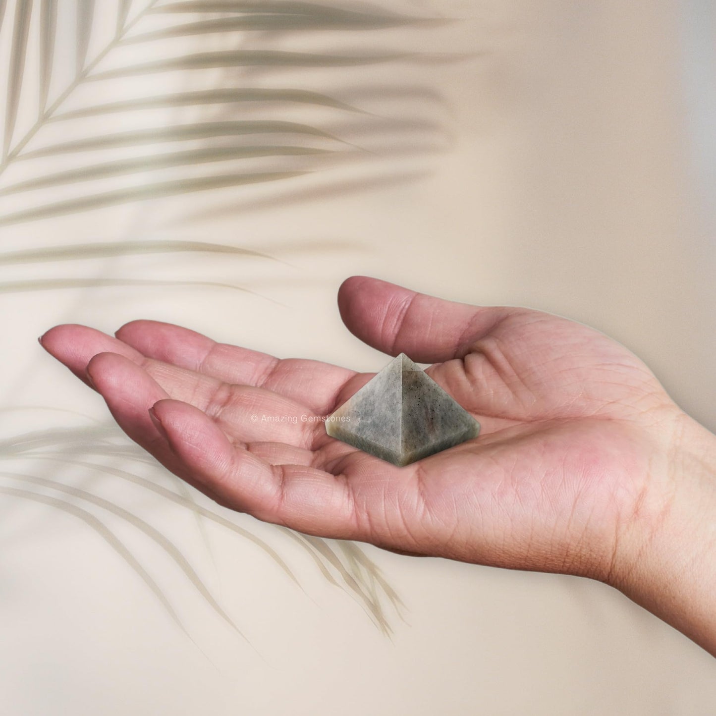 Amazing Gemstone Chrysoberyl Cats Eye Pyramid Crystal Healing Stones - 1" Great Pyramid Figurine of Natural Stone Pyramid for Meditation, Reiki, Chakra Balancing and Crystal Pyramids Grid