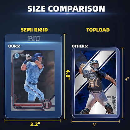 1000ct Semi Rigid Card Holders & 1000ct Card Sleeves for PSA, SGC, BGS, CSG Graded Card Submissions, Semi Rigid Baseball Cards Sleeves Protectors, PSA Graded Trading Cards Sleeve