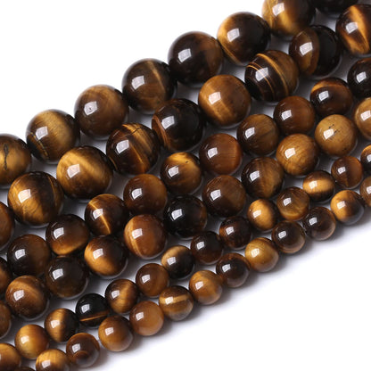 90PCS 4MM AAA Yellow Tiger Eye Stone Beads Natural Gemstone Bead Crystal Healing Energy Jewelry Making DIY 17 inches