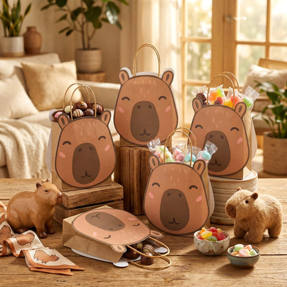 Jaloro 12 Pack Paw Spirit Week Gift Bags Party Favor Gift Paper Bags Goodie Candy Treat Bag with Handles Cute Paper Cards Paw Spirit Week Homecoming Halloween Birthday Party Favors Supplies