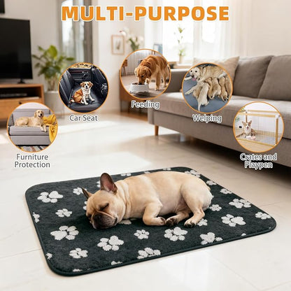 KOOLTAIL Washable & Waterproof Dog Whelping Pad for Large Dogs, 36x41in Super Absorbent & Soft Warm Plush Puppy Pads Potty Training, Quick Dry Reusable Pet Mats for Whelping Box Supplies,Playpen,Crate