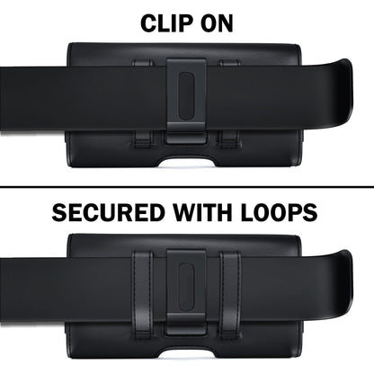 DeBin Holster for Samsung Galaxy S25+ S24+Plus 5G, S23+ S22+ S21+ S20+ S10+ S9+ S23 FE, Cell Phone Belt Holder Case with Clip, ID Credit Card Slot Pouch for Men (Fits Phone with Case on) Black