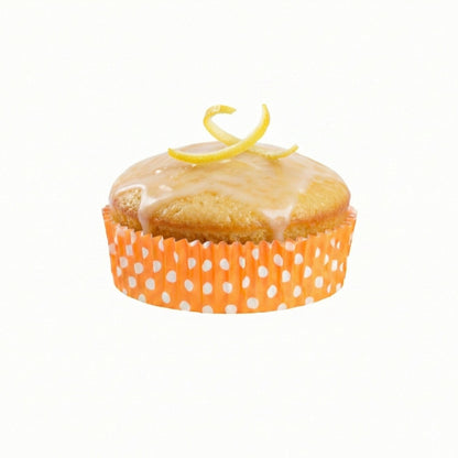 Restaurantware Panificio 4 Ounce Baking Cups 200 Ridged Cupcake Liners - Oven-Ready Freezable Orange Paper Muffin Cases Disposable Polka-Dotted For Wedding Parties Baby Showers
