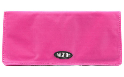 Big Skinny Women's Leather Executive Bi-Fold Checkbook Wallet, Holds Up to 40 Cards,Lightweight, Fuchsia